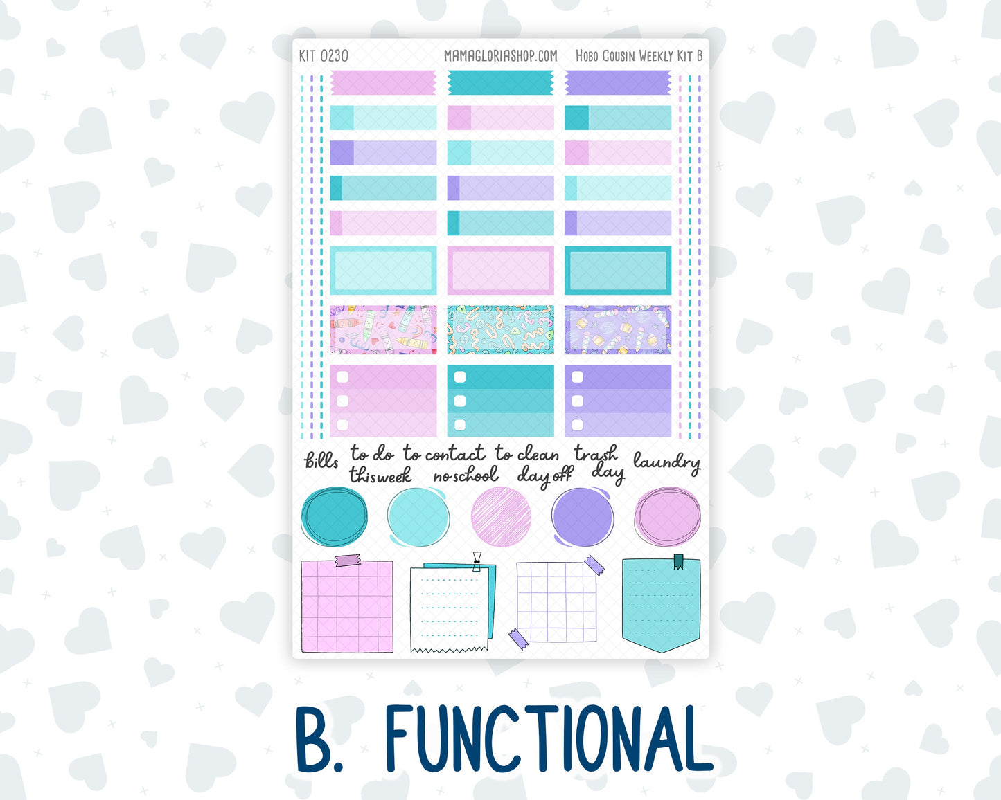 Kit 0230 - Hobonichi Cousin - Weekly Kit - August - School Daze - 1.3” Wide Columns