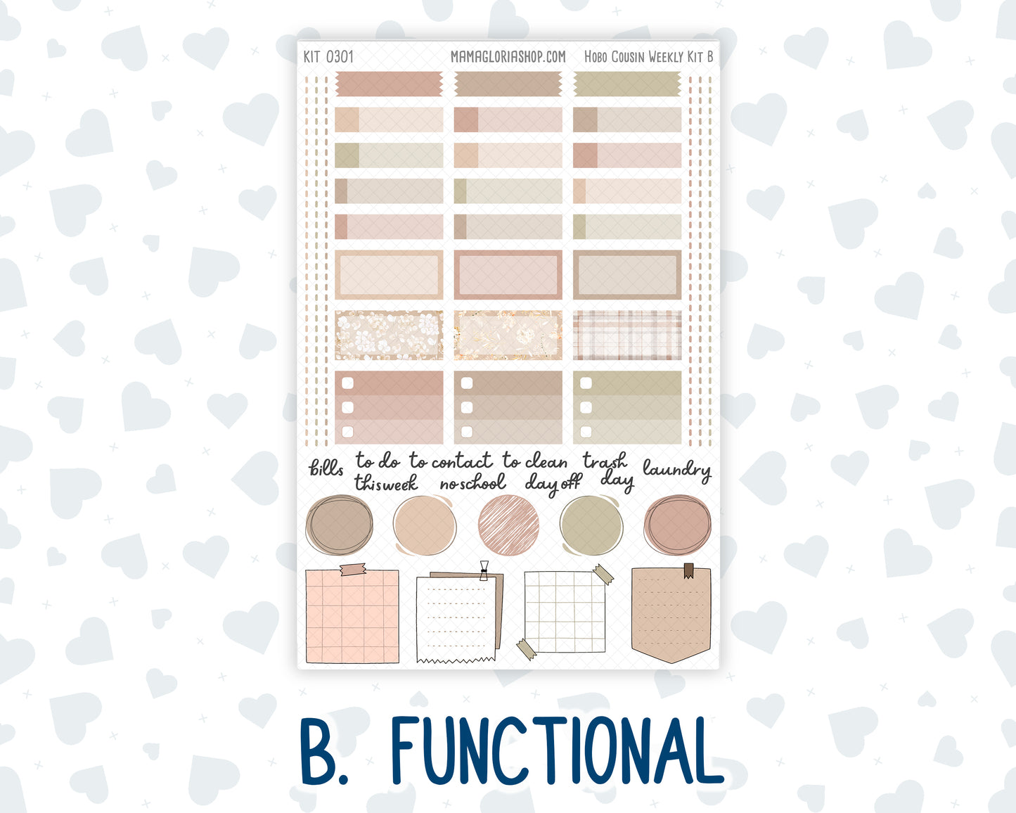 Kit 0301 - Hobonichi Cousin - Weekly Kit - November - Sunday Comfort - 1.3” Wide Columns