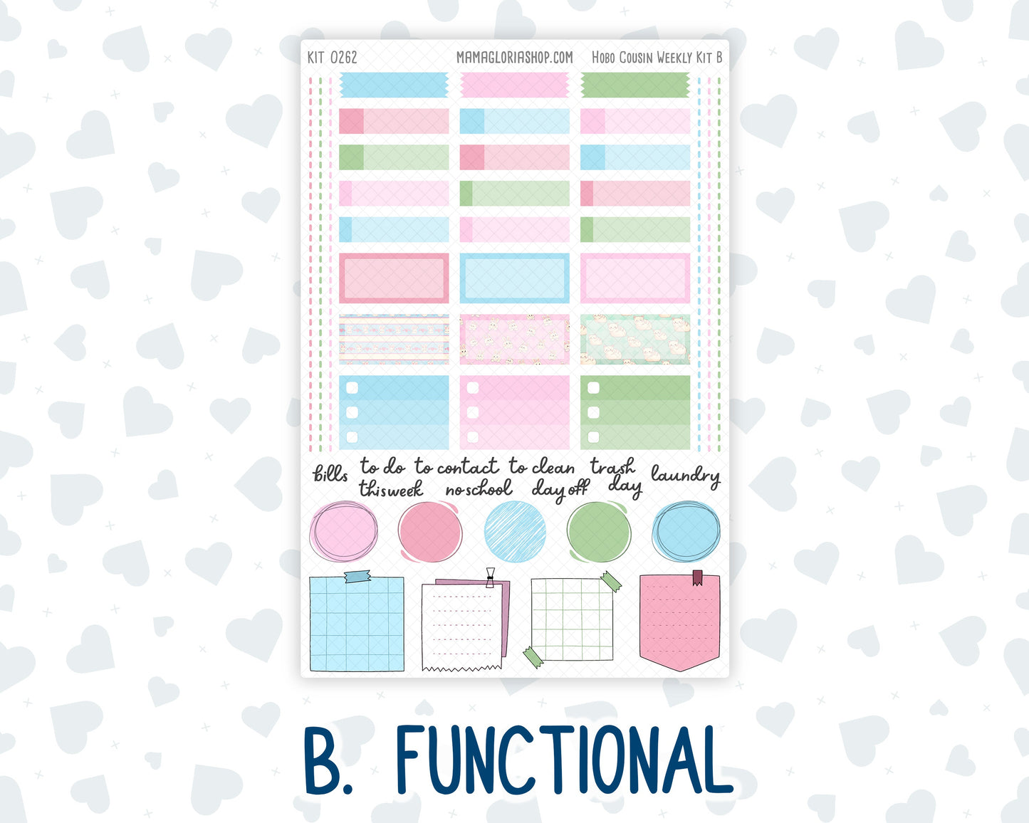 Kit 0262 - Hobonichi Cousin - Weekly Kit - April - Spring Puffs - 1.3” Wide Columns