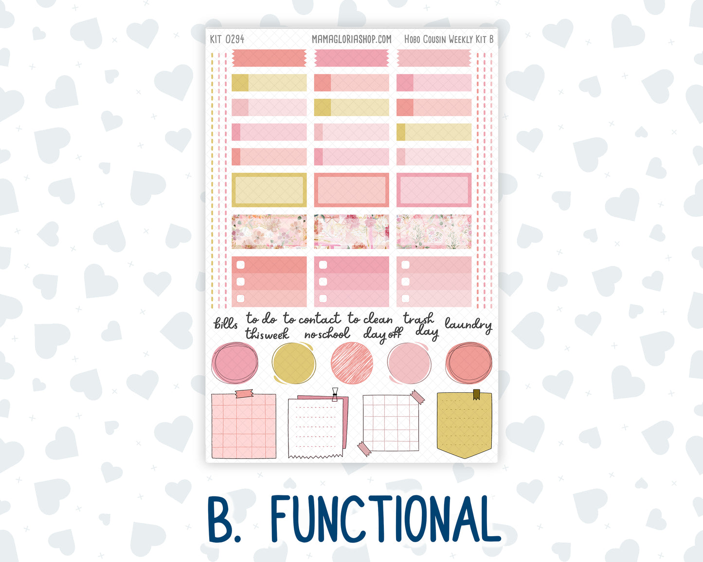 Kit 0294 - Hobonichi Cousin - Weekly Kit - September - Rosy Reveria - 1.3” Wide Columns