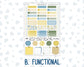 Kit 0274 - Hobonichi Cousin - Weekly Kit - July - Sunny Lemon Shore - 1.3” Wide Columns