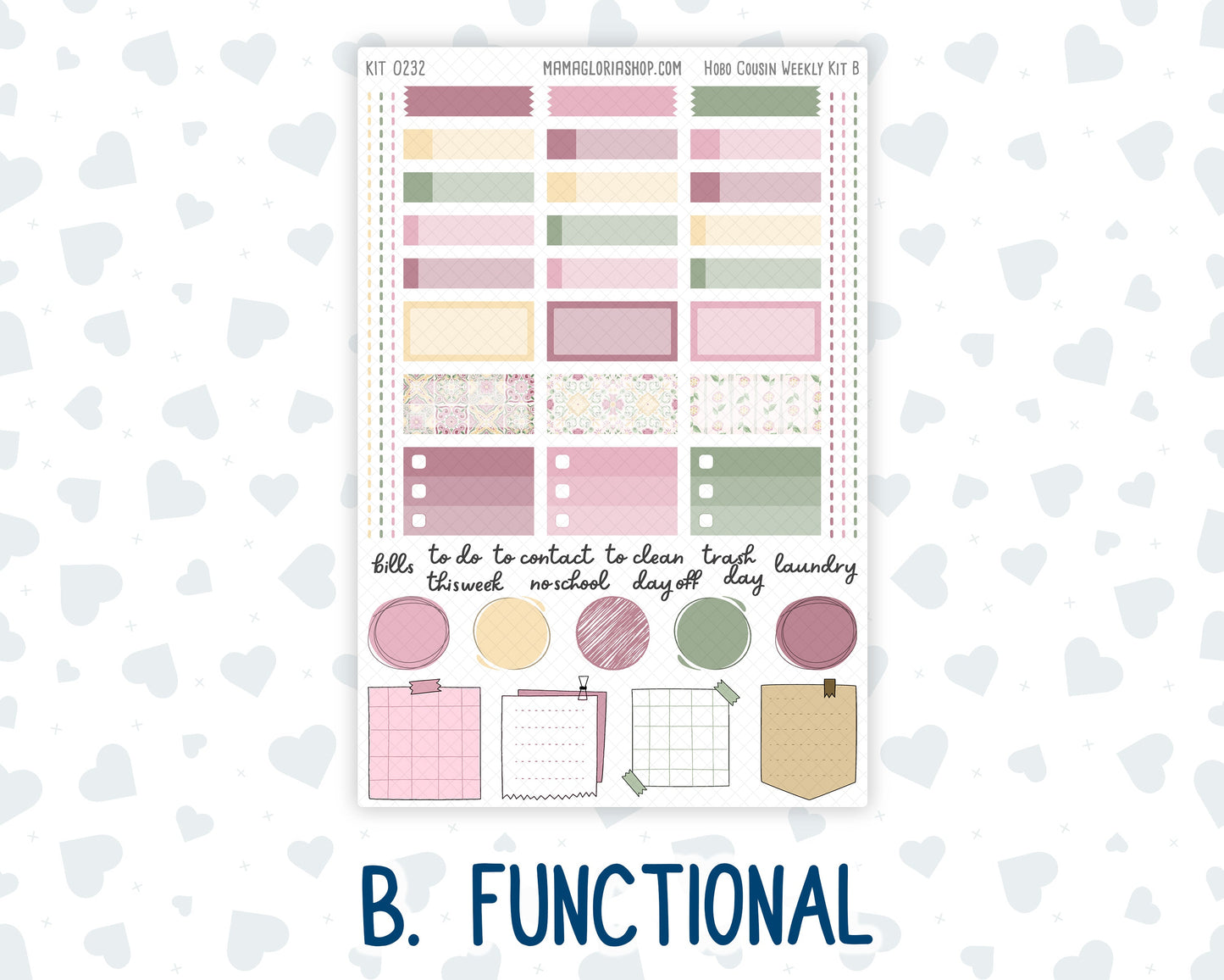 Kit 0232 - Hobonichi Cousin - Weekly Kit - September - Heirloom Garden - 1.3” Wide Columns