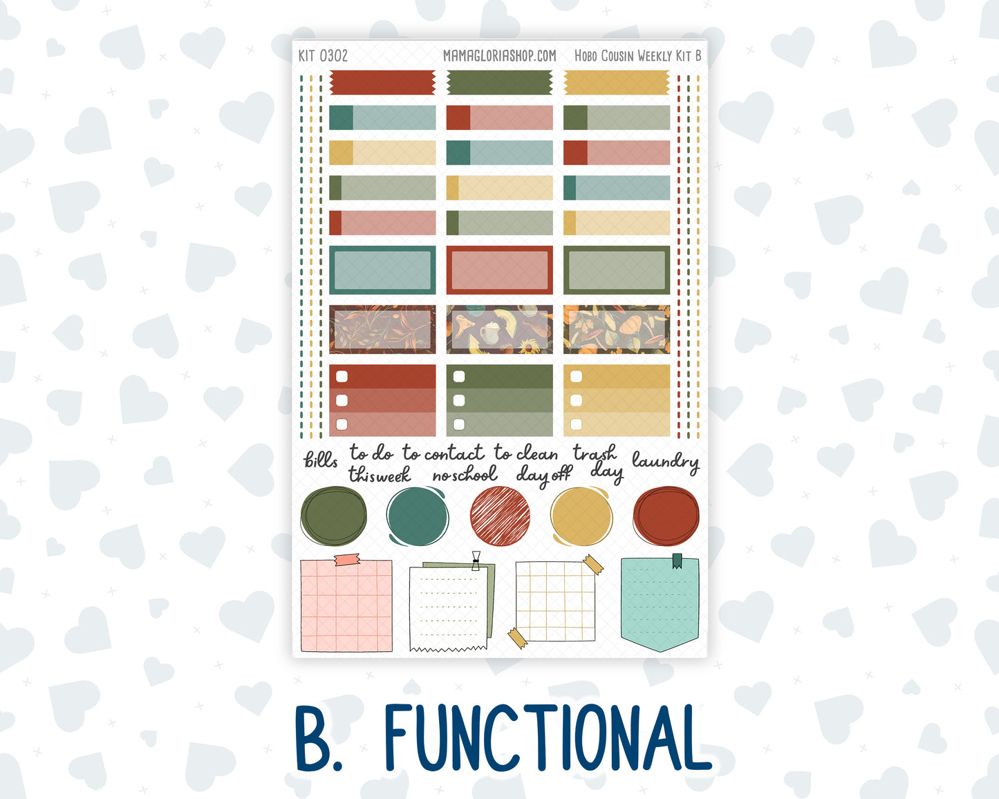 Kit 0302 - Hobonichi Cousin - Weekly Kit - November - Thankful Season - 1.3” Wide Columns