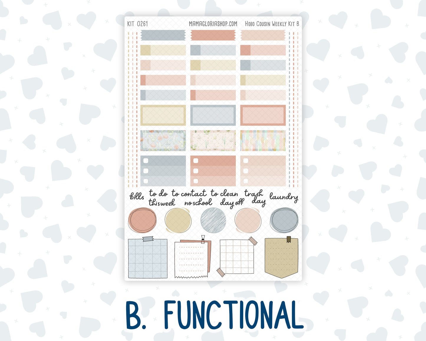 Kit 0261 - Hobonichi Cousin - Weekly Kit - April - Llama Spring - 1.3” Wide Columns
