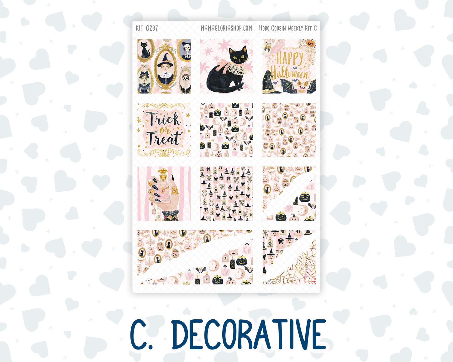 Kit 0297 - Hobonichi Cousin - Weekly Kit - October - Pink Spell - 1.3” Wide Columns
