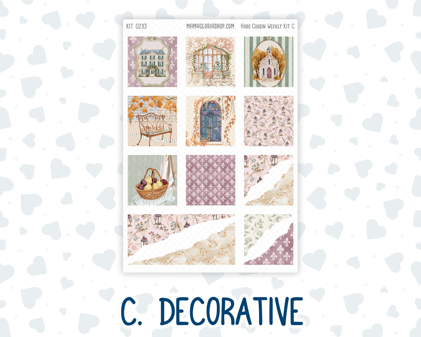 Kit 0293 - Hobonichi Cousin - Weekly Kit - September - Fleur de Provence - 1.3” Wide Columns