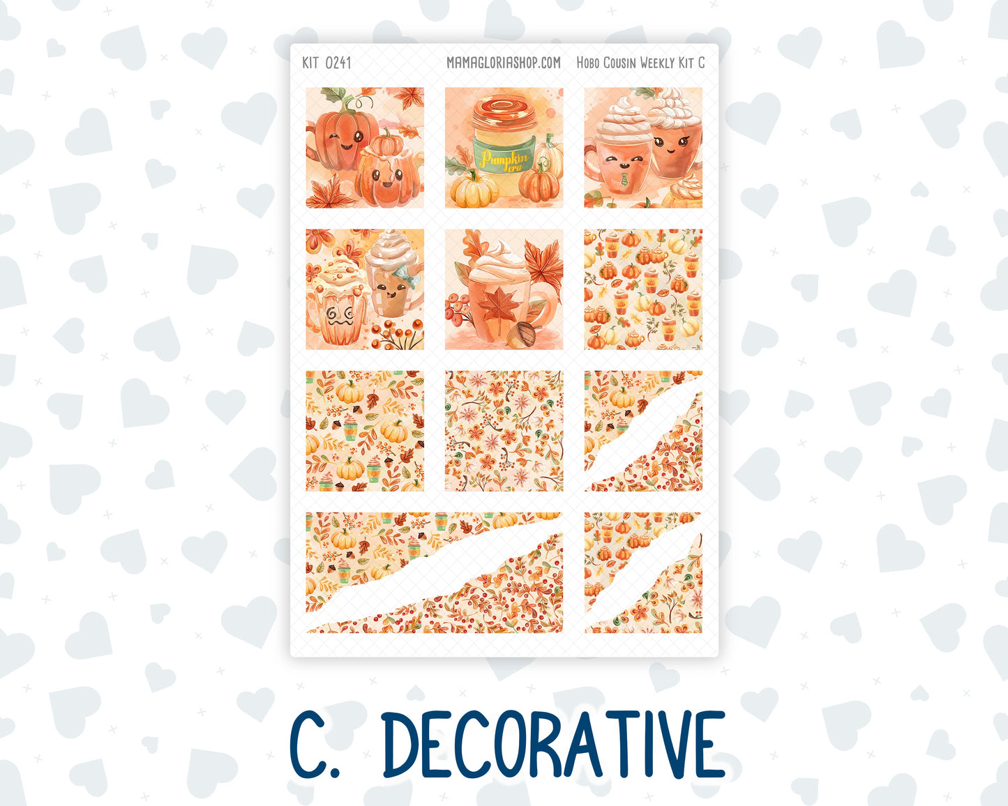Kit 0241 - Hobonichi Cousin - Weekly Kit - November - Pumpkin Latte - 1.3” Wide Columns