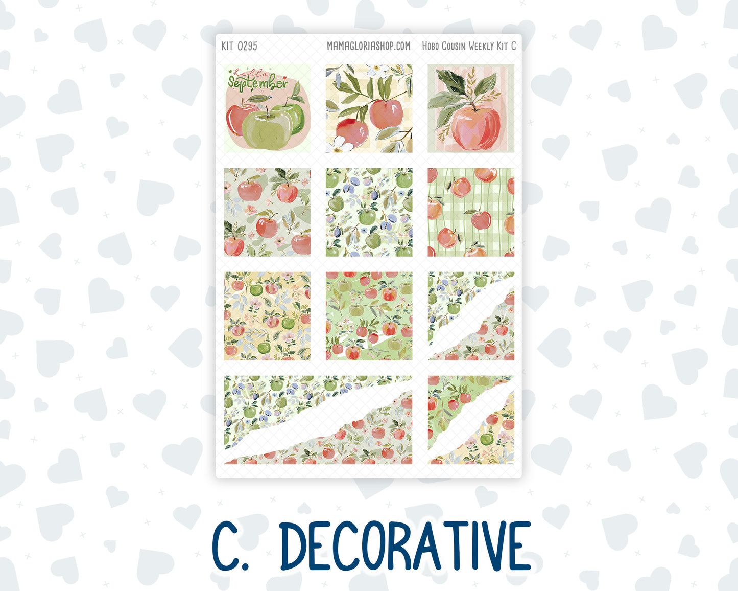 Kit 0295 - Hobonichi Cousin - Weekly Kit - September - Apple Harvest - 1.3” Wide Columns