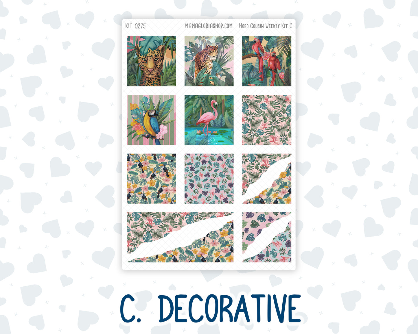 Kit 0275 - Hobonichi Cousin - Weekly Kit - July - Tropical Safari Blush - 1.3” Wide Columns