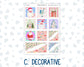 Kit 0306 - Hobonichi Cousin - Weekly Kit - December - Jolly Mischief - 1.3” Wide Columns