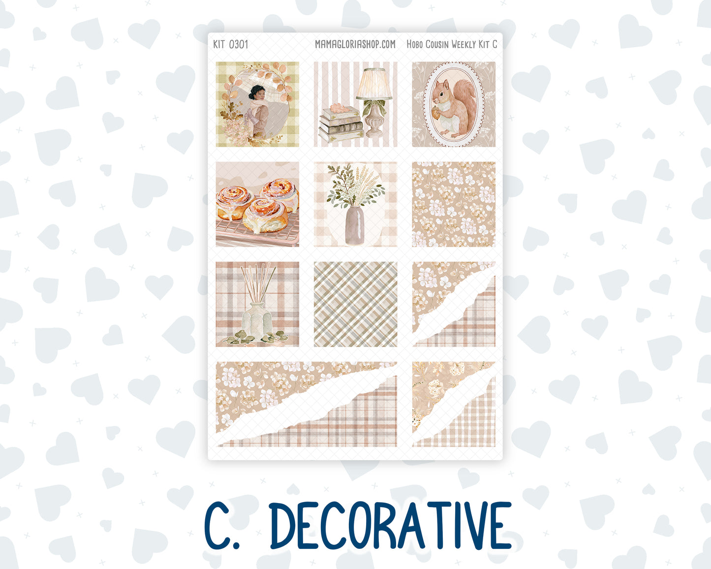 Kit 0301 - Hobonichi Cousin - Weekly Kit - November - Sunday Comfort - 1.3” Wide Columns