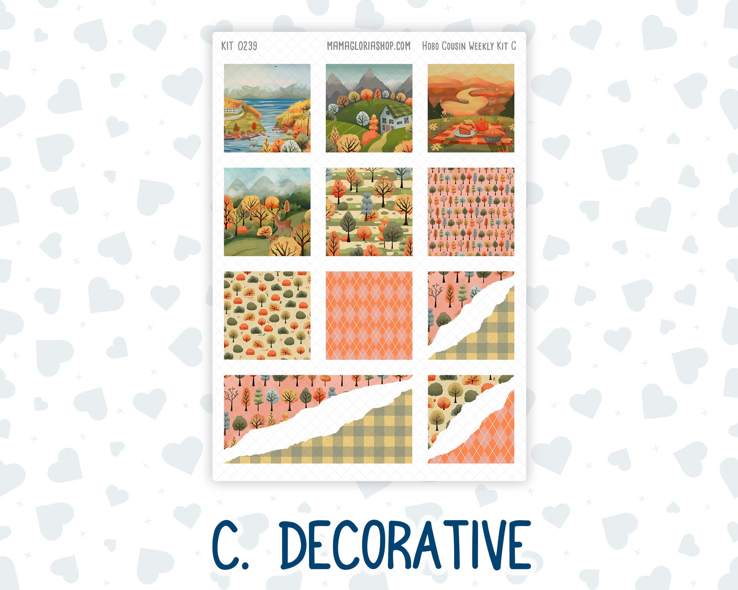 Kit 0239 - Hobonichi Cousin - Weekly Kit - October - October Stroll - 1.3” Wide Columns