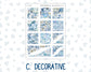 Kit 0249 - Hobonichi Cousin - Weekly Kit - January - Icy Lace - 1.3” Wide Columns