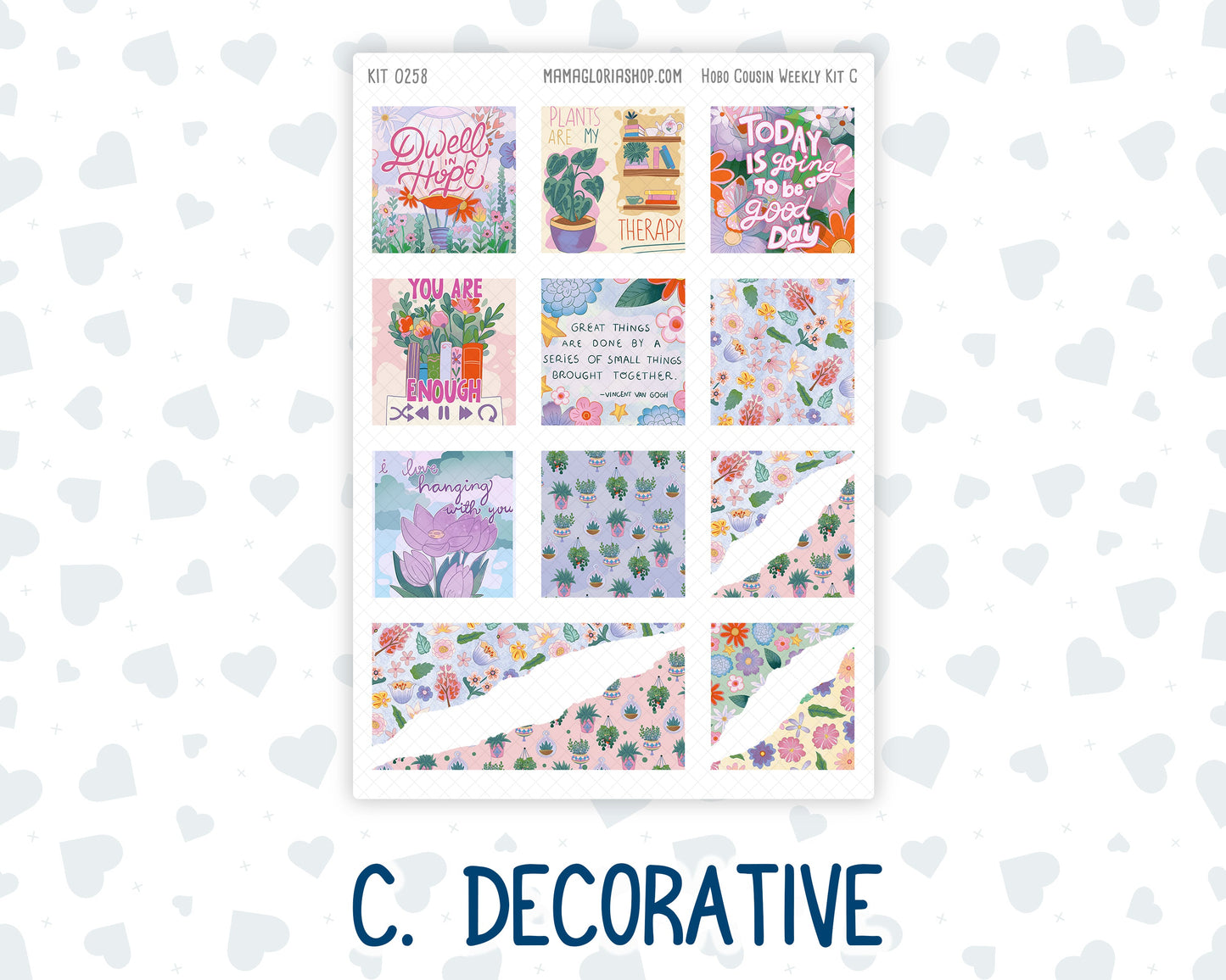 Kit 0258 - Hobonichi Cousin - Weekly Kit - March - Plant Therapy - 1.3” Wide Columns