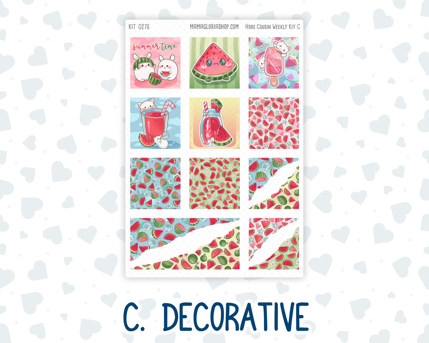 Kit 0276 - Hobonichi Cousin - Weekly Kit - July - Melon Crush - 1.3” Wide Columns