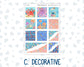 Kit 0268 - Hobonichi Cousin - Weekly Kit - June - Sea Sweeties - 1.3” Wide Columns