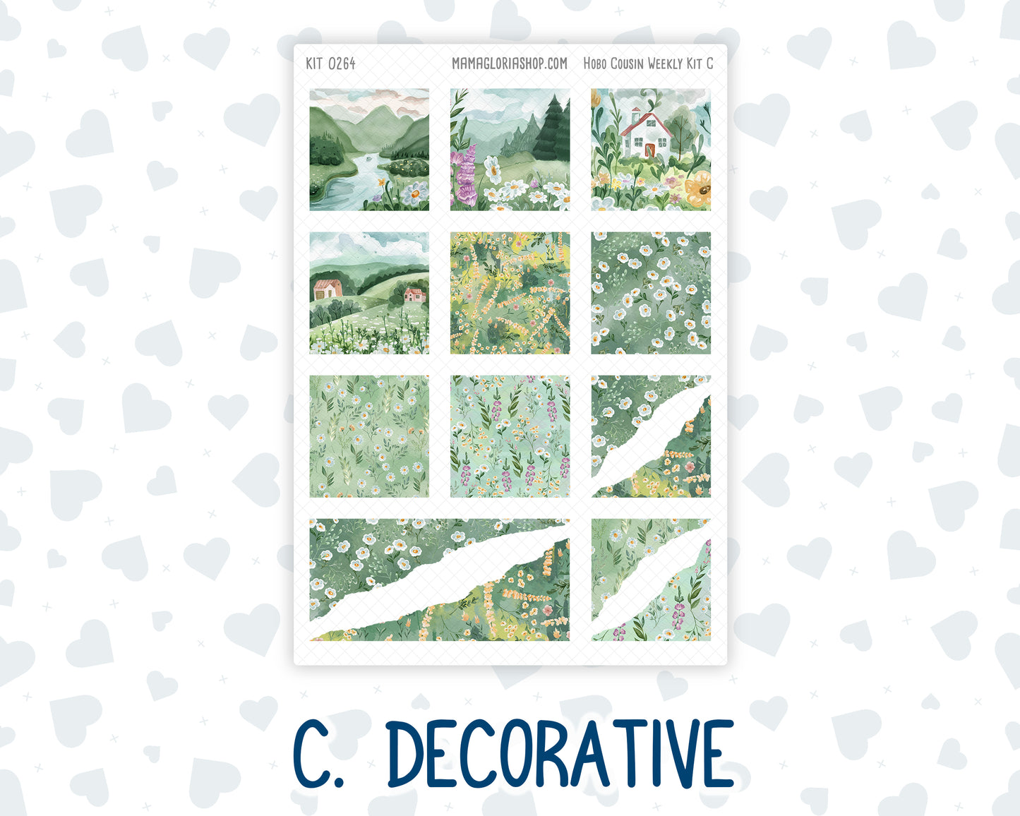 Kit 0264 - Hobonichi Cousin - Weekly Kit - May - Spring Walk - 1.3” Wide Columns