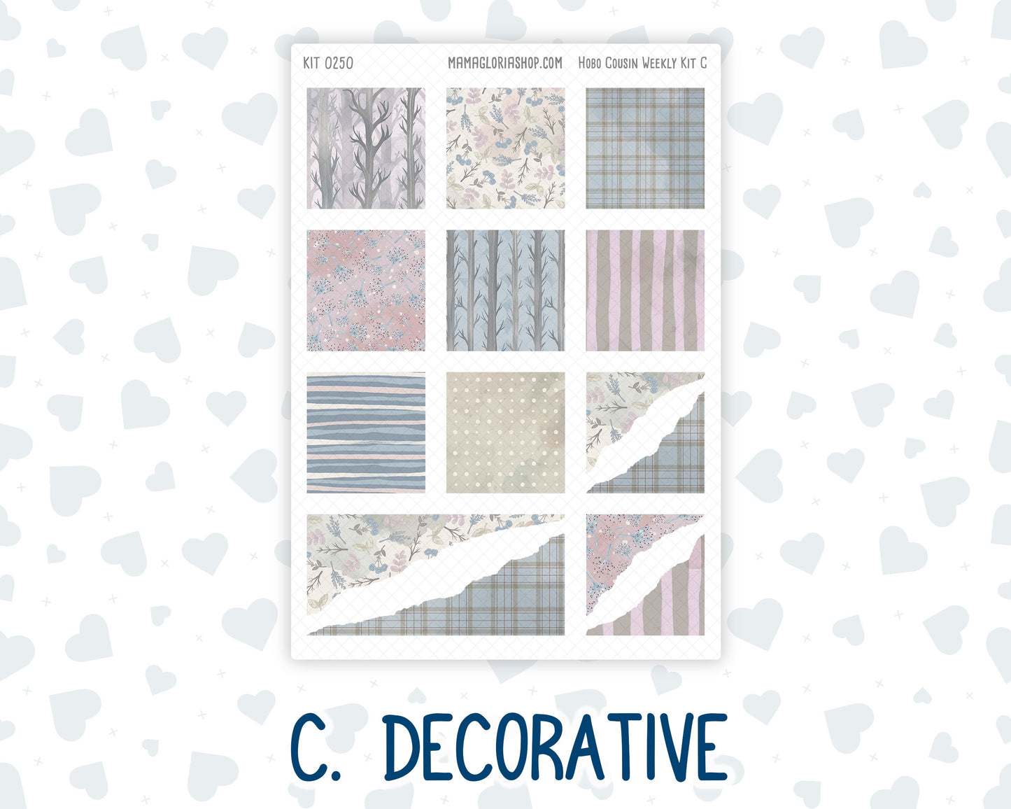 Kit 0250 - Hobonichi Cousin - Weekly Kit - Quiet January - 1.3” Wide Columns