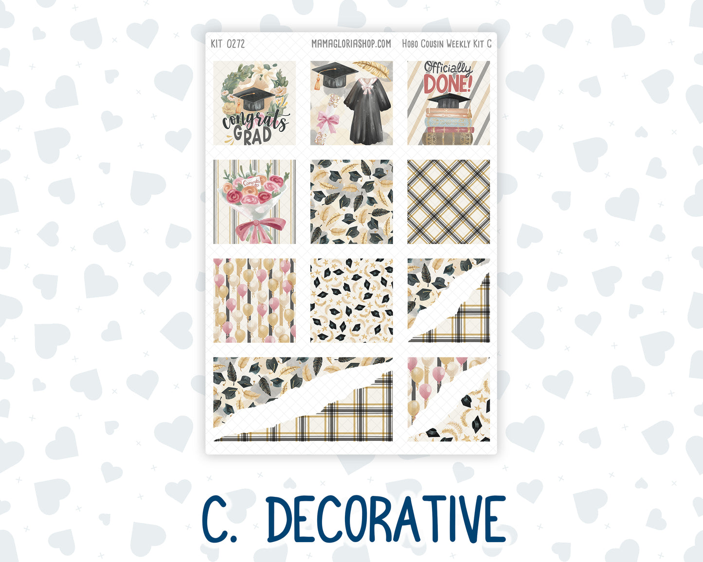Kit 0272 - Hobonichi Cousin - Weekly Kit - May - Graduation - 1.3” Wide Columns