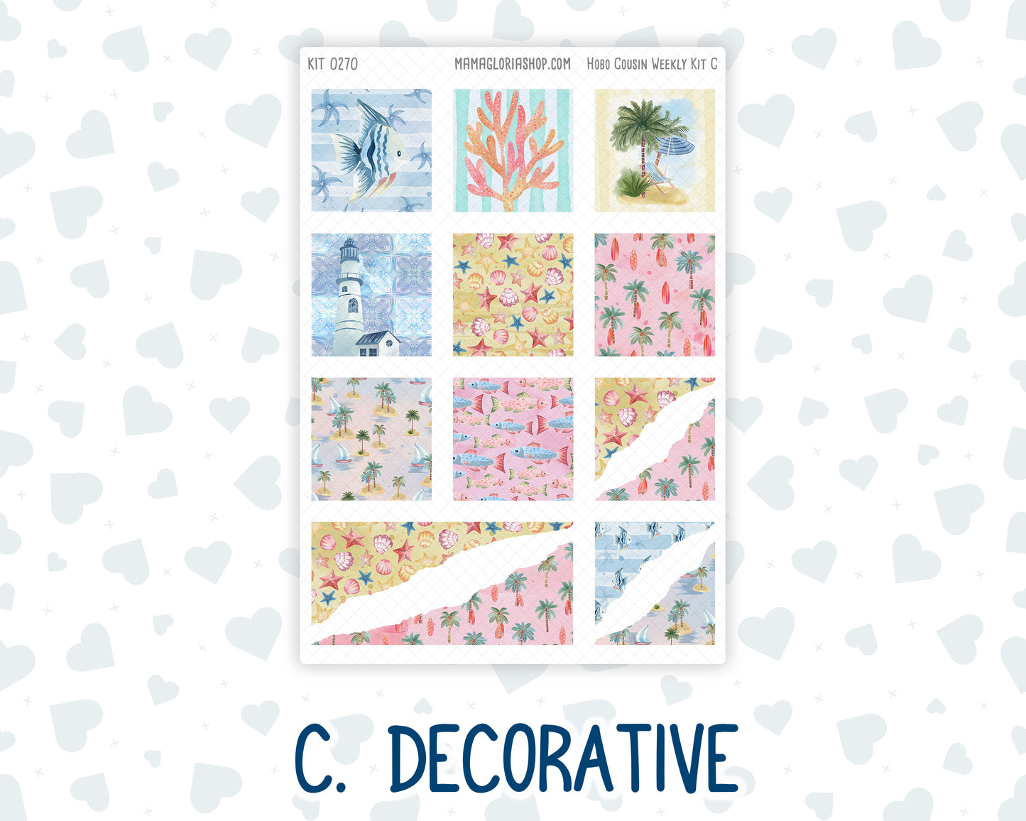 Kit 0270 - Hobonichi Cousin - Weekly Kit - June - Beachside Bliss - 1.3” Wide Columns