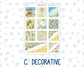 Kit 0274 - Hobonichi Cousin - Weekly Kit - July - Sunny Lemon Shore - 1.3” Wide Columns