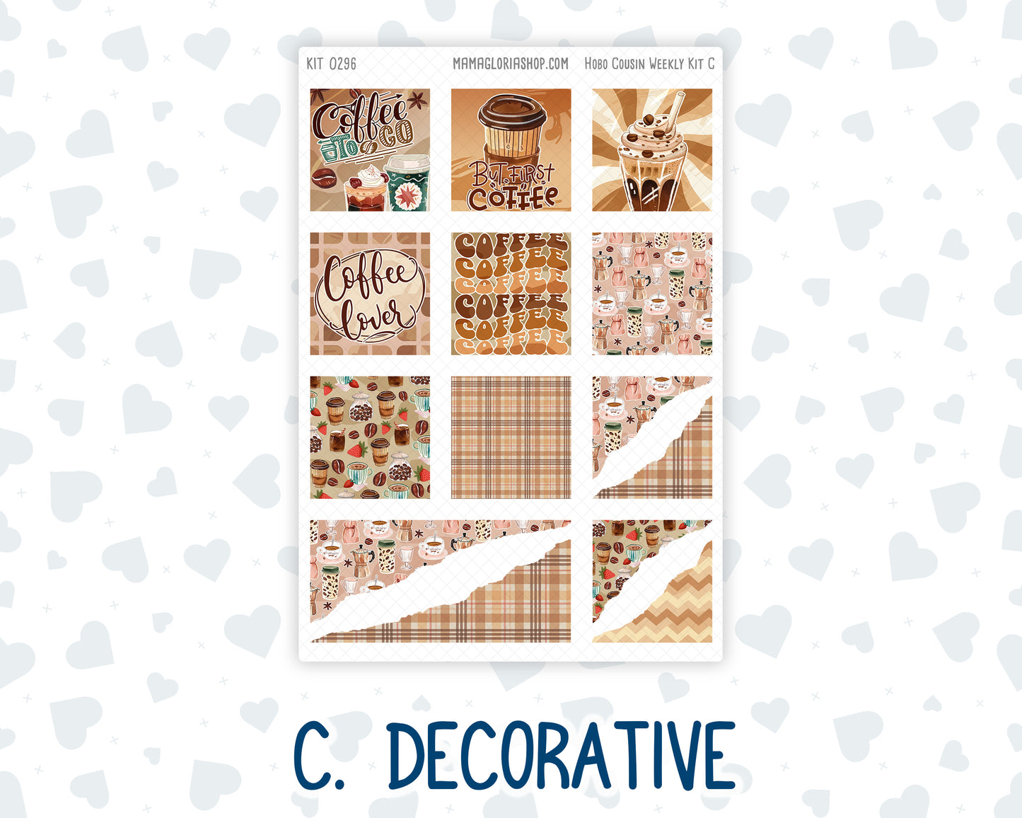 Kit 0296 - Hobonichi Cousin - Weekly Kit - September - Coffee Break - 1.3” Wide Columns