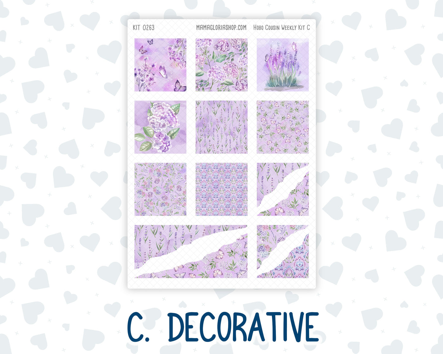 Kit 0263 - Hobonichi Cousin - Weekly Kit - April - Lavender Drift - 1.3” Wide Columns