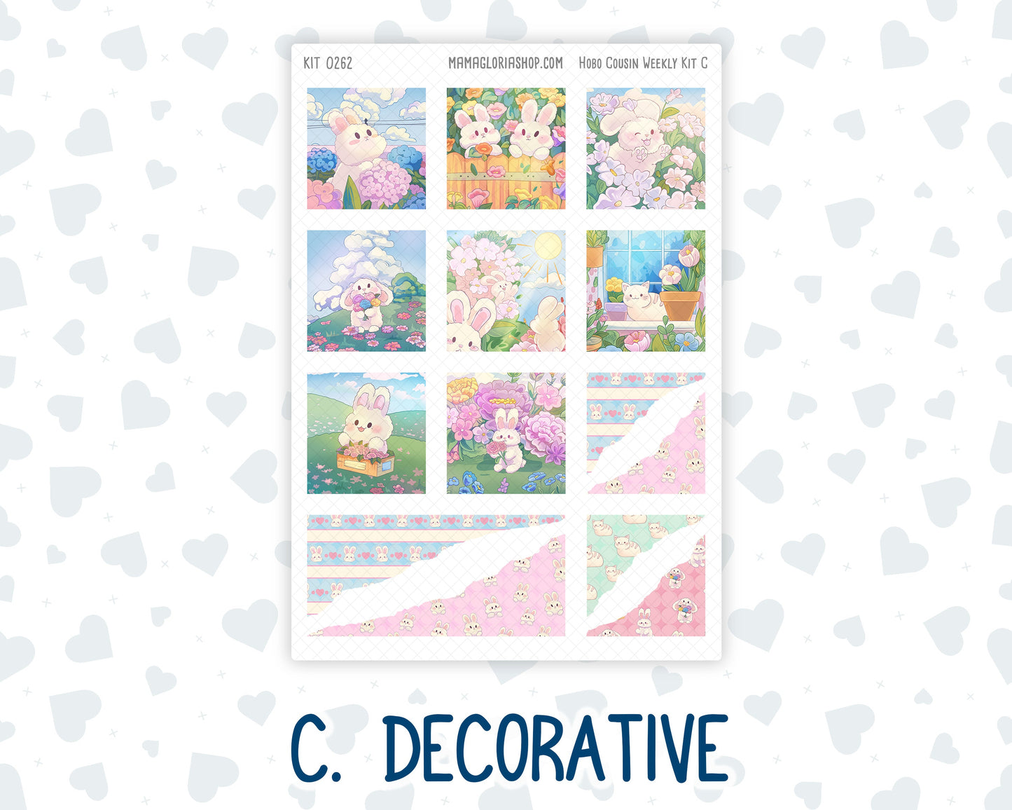 Kit 0262 - Hobonichi Cousin - Weekly Kit - April - Spring Puffs - 1.3” Wide Columns
