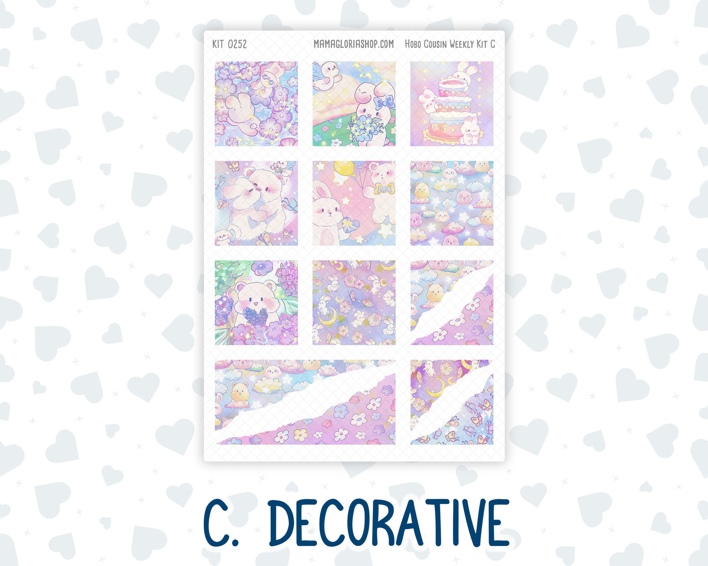 Kit 0252 - Hobonichi Cousin - Weekly Kit - February - Tokyo Candy Cloud - 1.3” Wide Columns