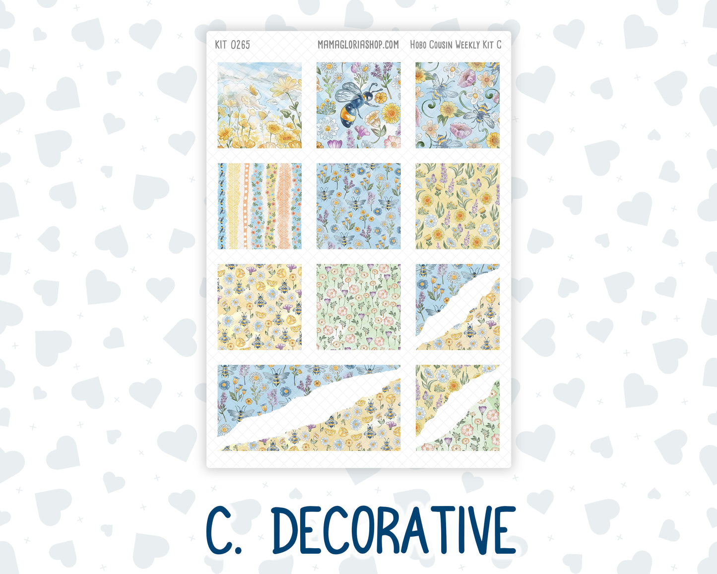 Kit 0265 - Hobonichi Cousin - Weekly Kit - May - Honeybee Sky - 1.3” Wide Columns