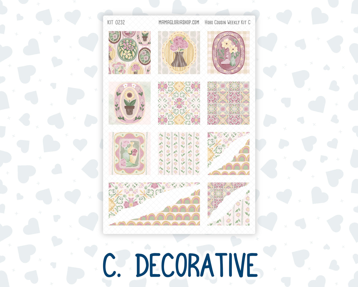 Kit 0232 - Hobonichi Cousin - Weekly Kit - September - Heirloom Garden - 1.3” Wide Columns