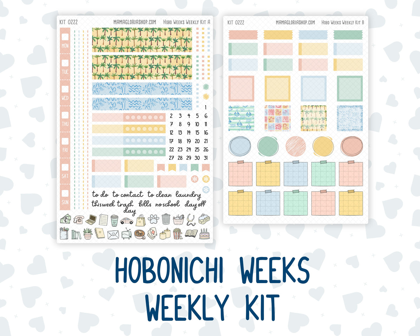 Kit 0222 - Hobonichi Weeks - Weekly Kit - June - Beach Day