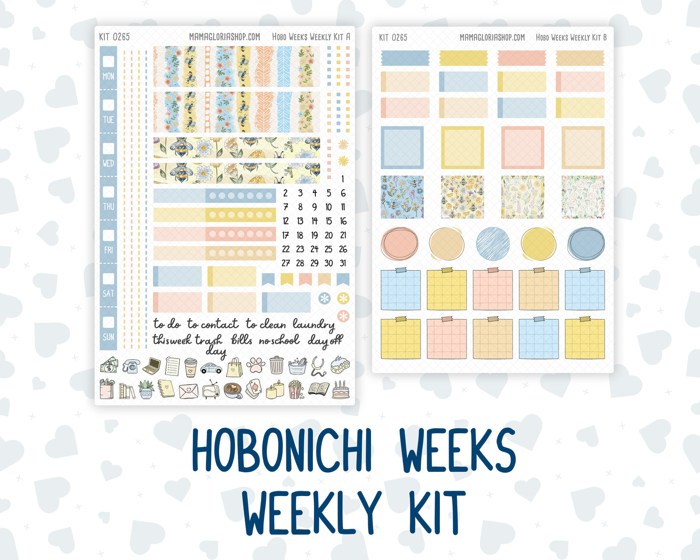 Kit 0265 - Hobonichi Weeks - Weekly Kit - May - Honeybee Sky