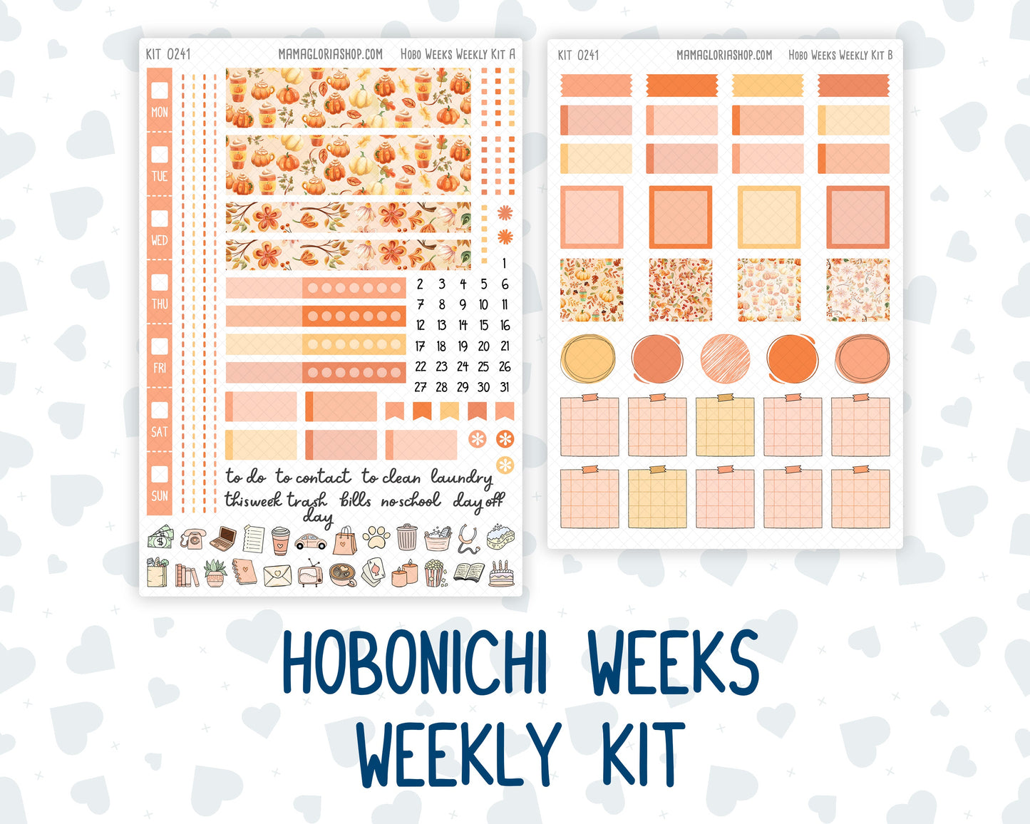 Kit 0241 - Hobonichi Weeks - Weekly Kit - November - Pumpkin Latte