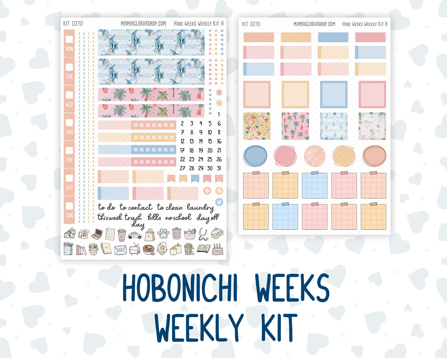 Kit 0270 - Hobonichi Weeks - Weekly Kit - June - Beachside Bliss
