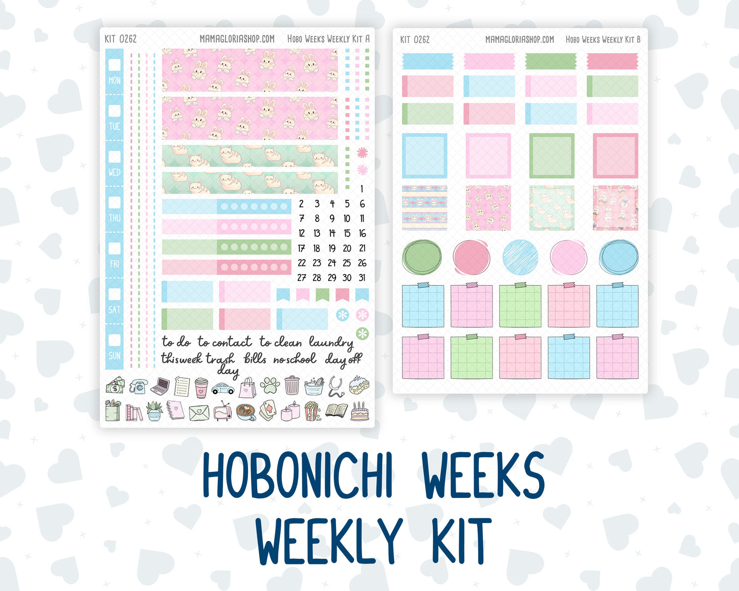 Kit 0262 - Hobonichi Weeks - Weekly Kit - April - Spring Puffs