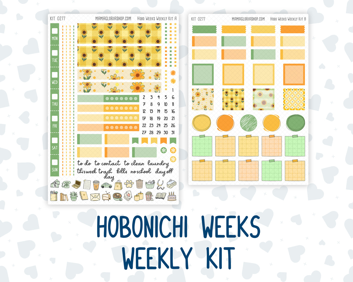 Kit 0277 - Hobonichi Weeks - Weekly Kit - August - Sunflower Drama Club