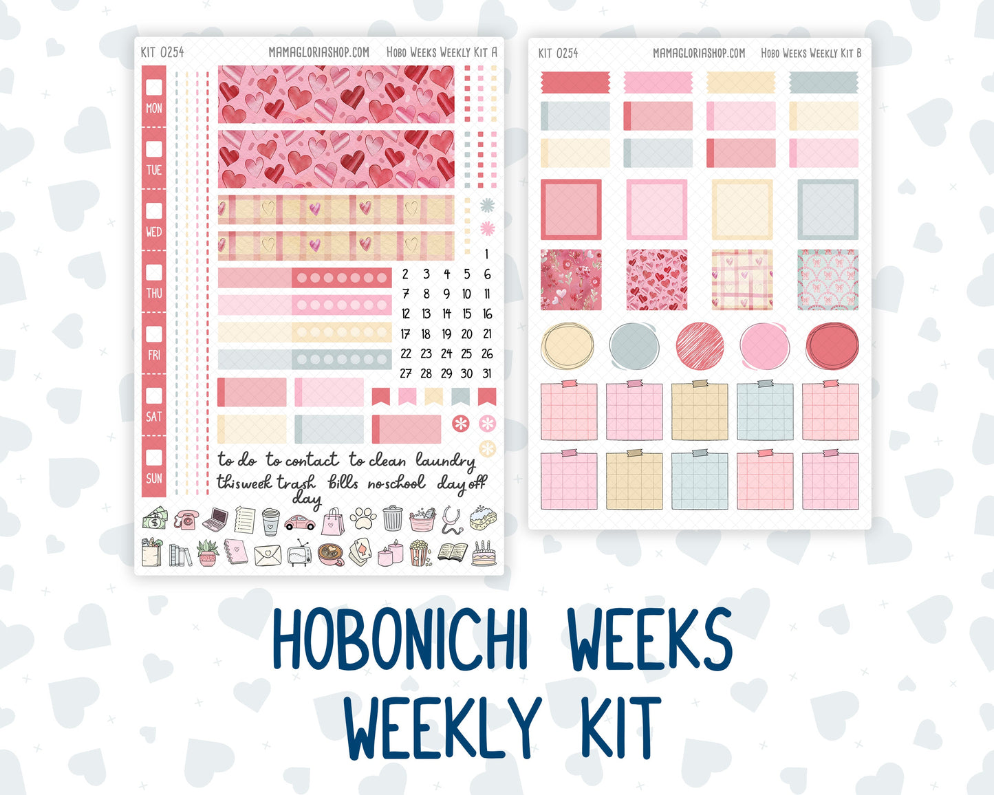 Kit 0254 - Hobonichi Weeks - Weekly Kit - February - Valentine Village
