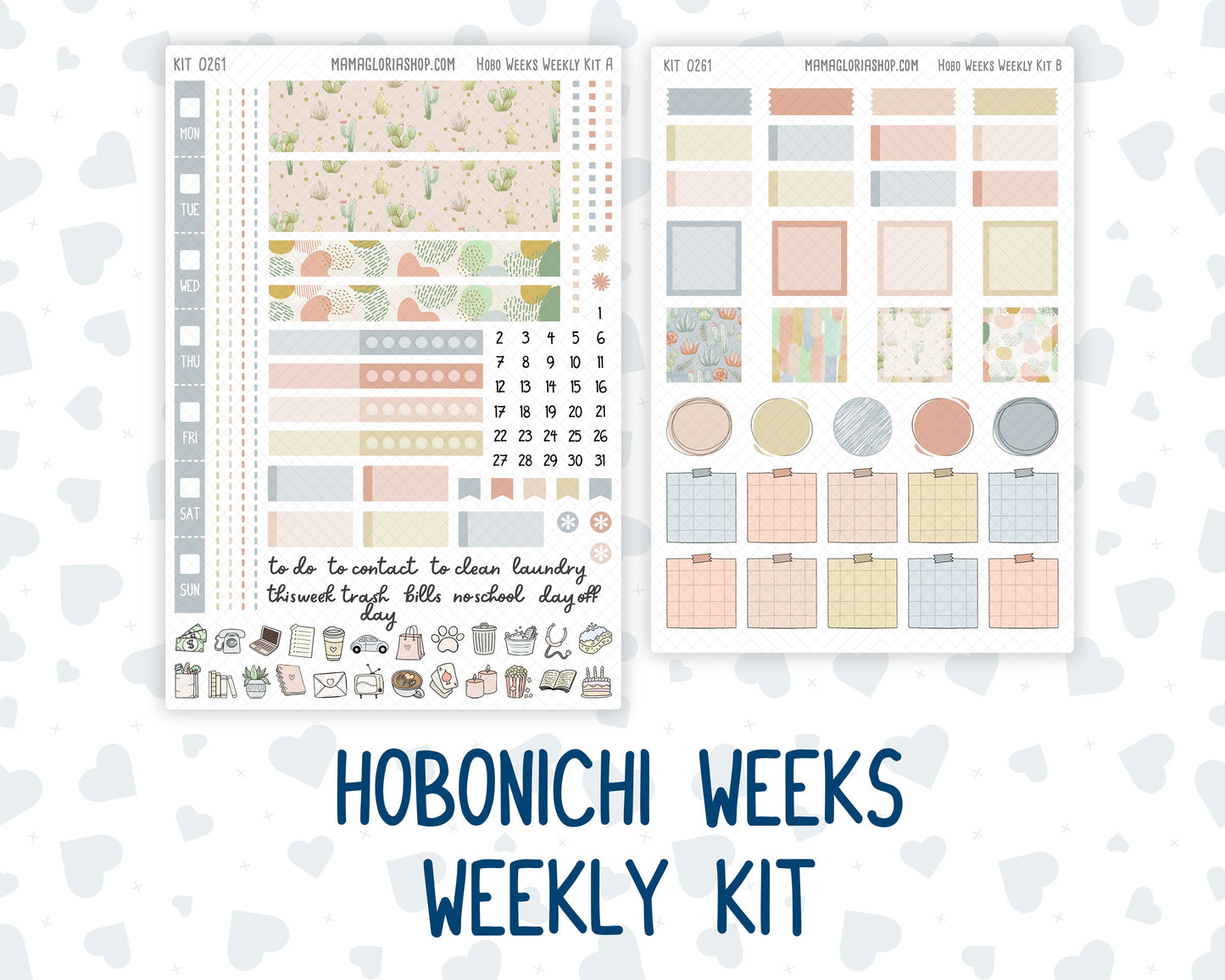Kit 0261 - Hobonichi Weeks - Weekly Kit - April - Llama Spring