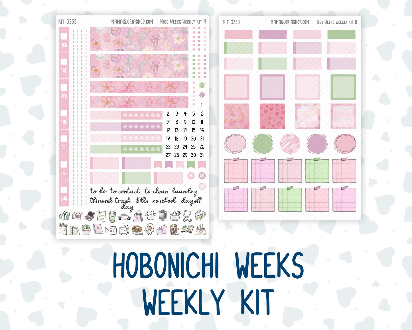 Kit 0253 - Hobonichi Weeks - Weekly Kit - February - Rosy Daydreams