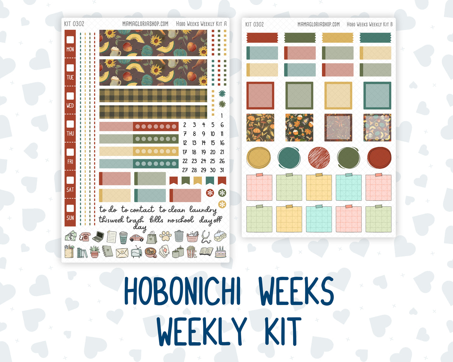Kit 0302 - Hobonichi Weeks - Weekly Kit - November - Thankful Season