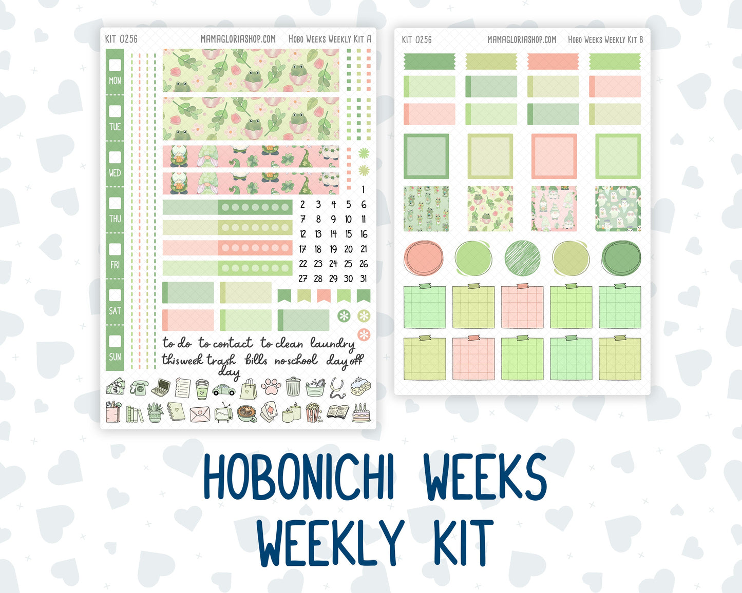 Kit 0256 - Hobonichi Weeks - Weekly Kit - March - Froggy Luck
