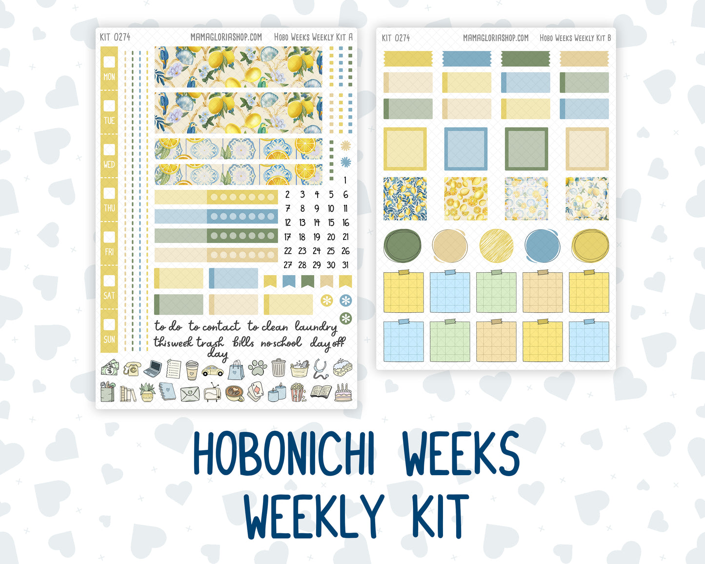 Kit 0274 - Hobonichi Weeks - Weekly Kit - July - Sunny Lemon Shore