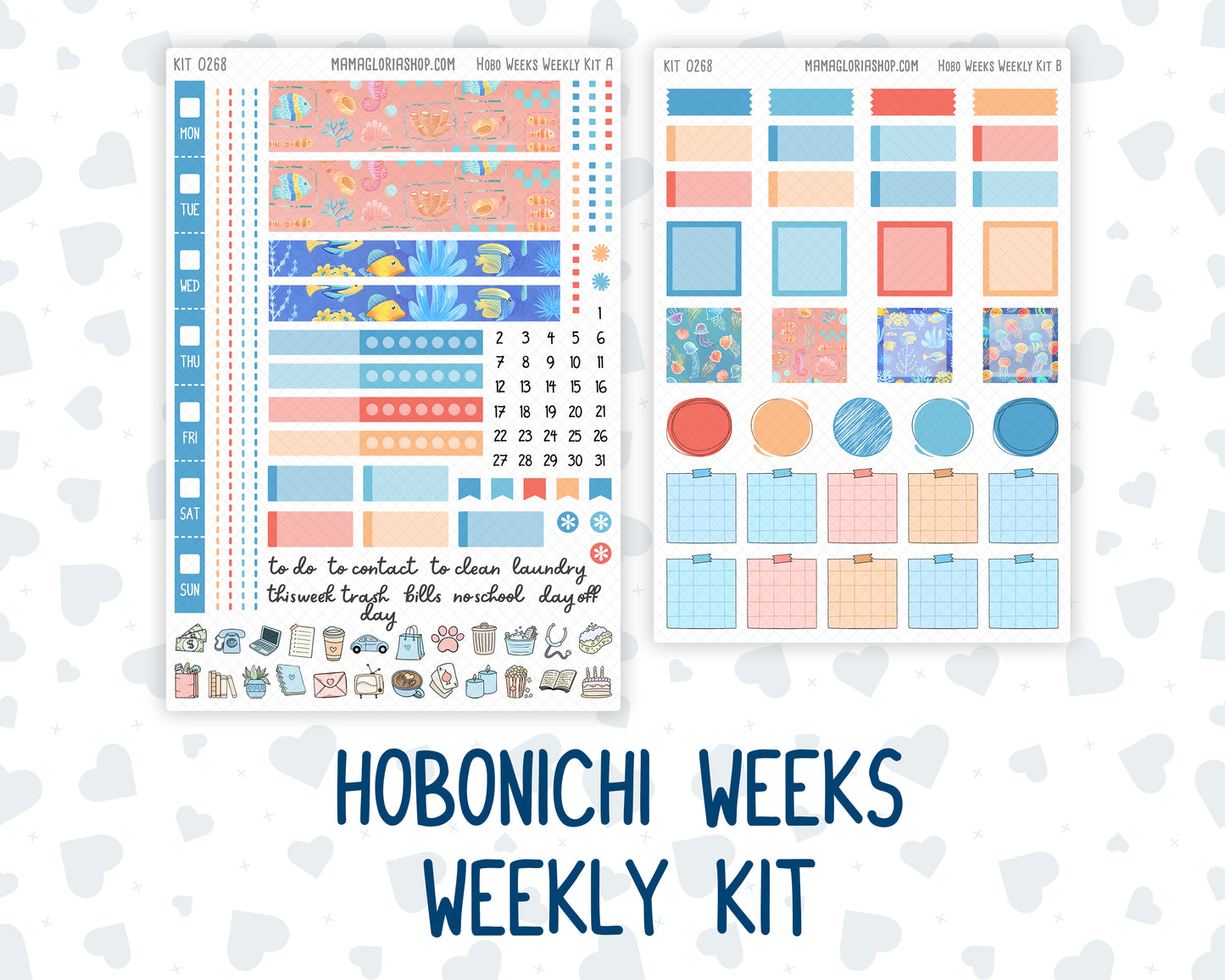 Kit 0268 - Hobonichi Weeks - Weekly Kit - June - Sea Sweeties