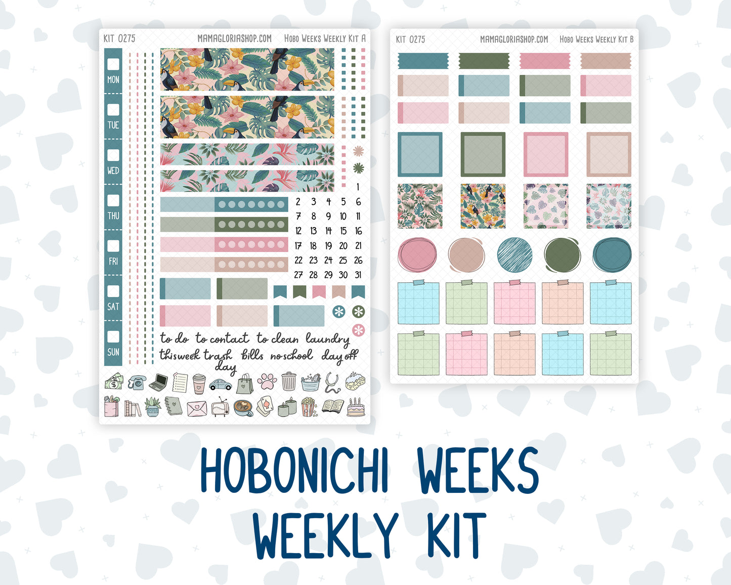 Kit 0275 - Hobonichi Weeks - Weekly Kit - July - Tropical Safari Blush