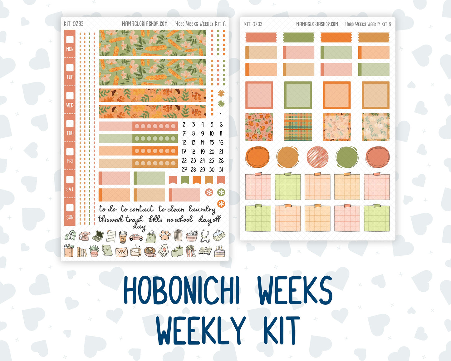 Kit 0233 - Hobonichi Weeks - Weekly Kit - September - Cinnamon Days