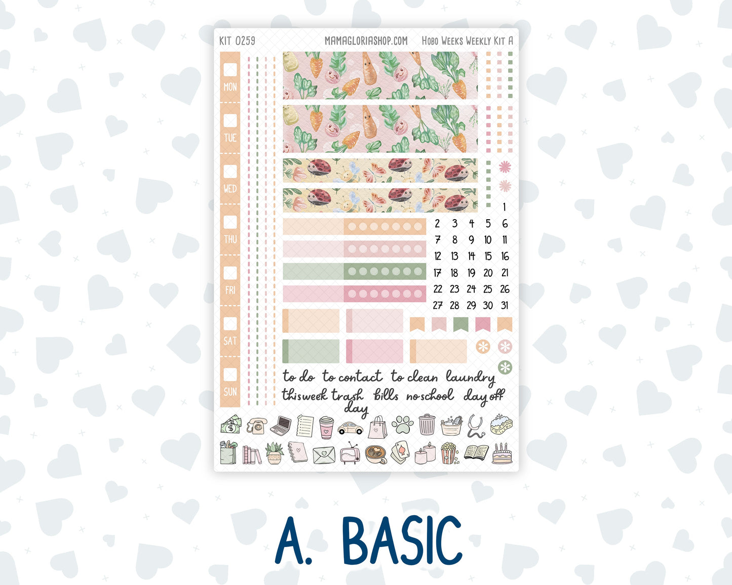 Kit 0259 - Hobonichi Weeks - Weekly Kit - March - Spring Garden Chores