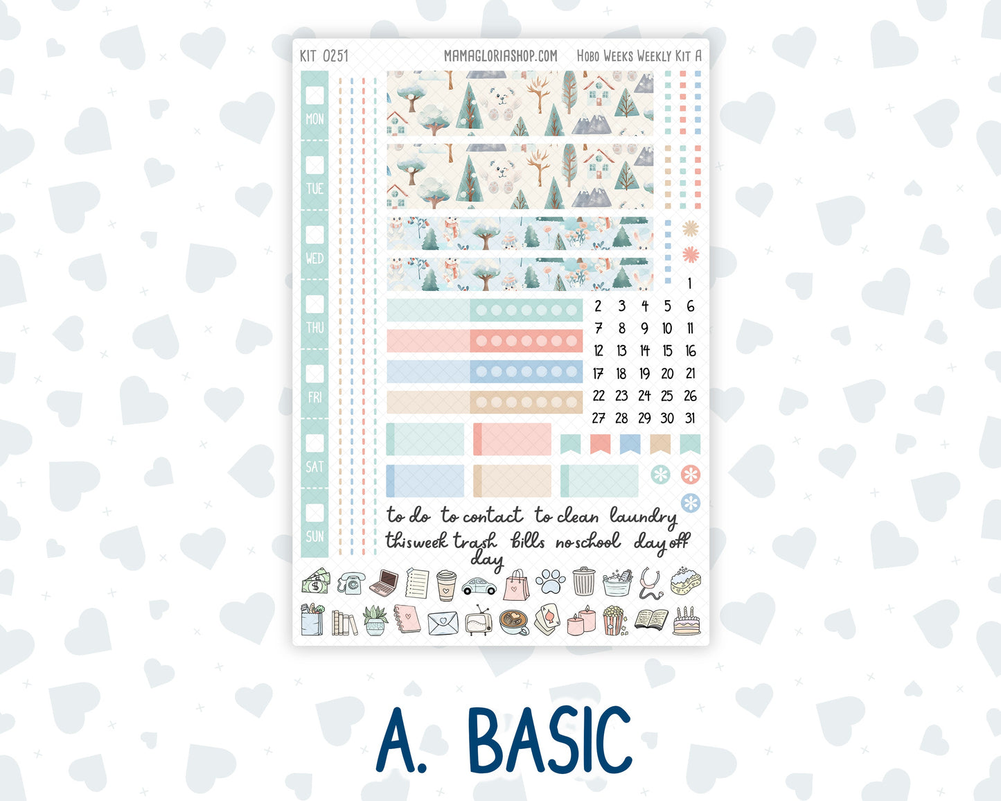 Kit 0251 - Hobonichi Weeks - Weekly Kit - January - Pine & Paws