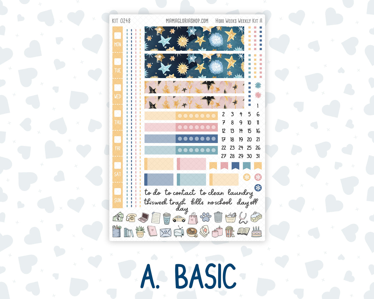 Kit 0248 - Hobonichi Weeks - Weekly Kit - January - Midnight Countdown