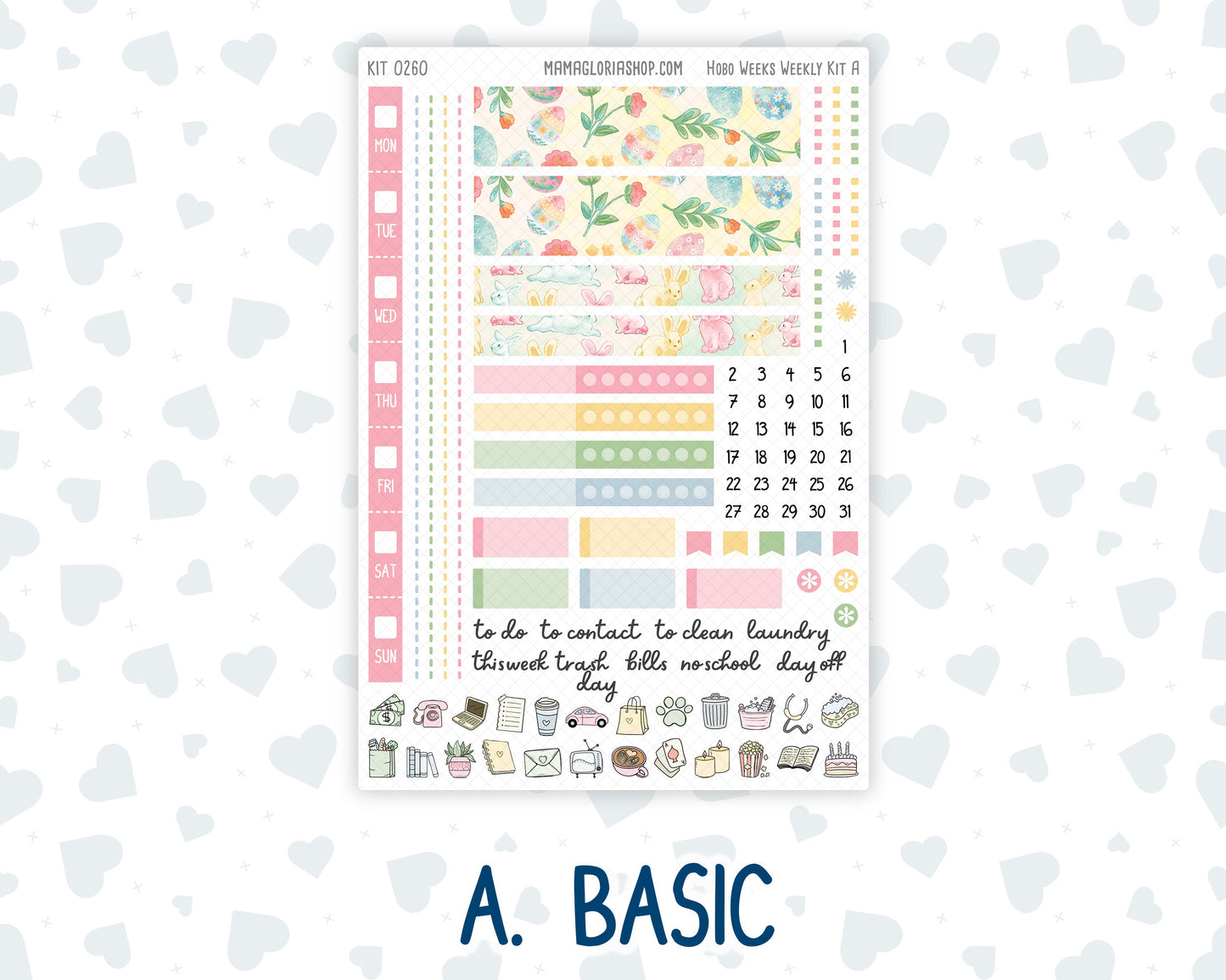Kit 0260 - Hobonichi Weeks - Weekly Kit - April  - Pastel Egg Hunt